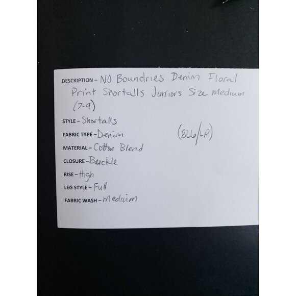 No Boundaries Denim Floral Print Shortalls With Buckle Straps Juniors Medium - Picture 11 of 11